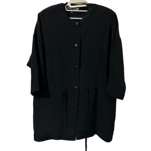 Ellen Tracy Women’s‎ Oversized Black Padded Shoulder Silk Suit Size M